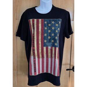 Denim & Supply Ralph Lauren Mens T-Shirt With American Flag Graphic Navy Blue